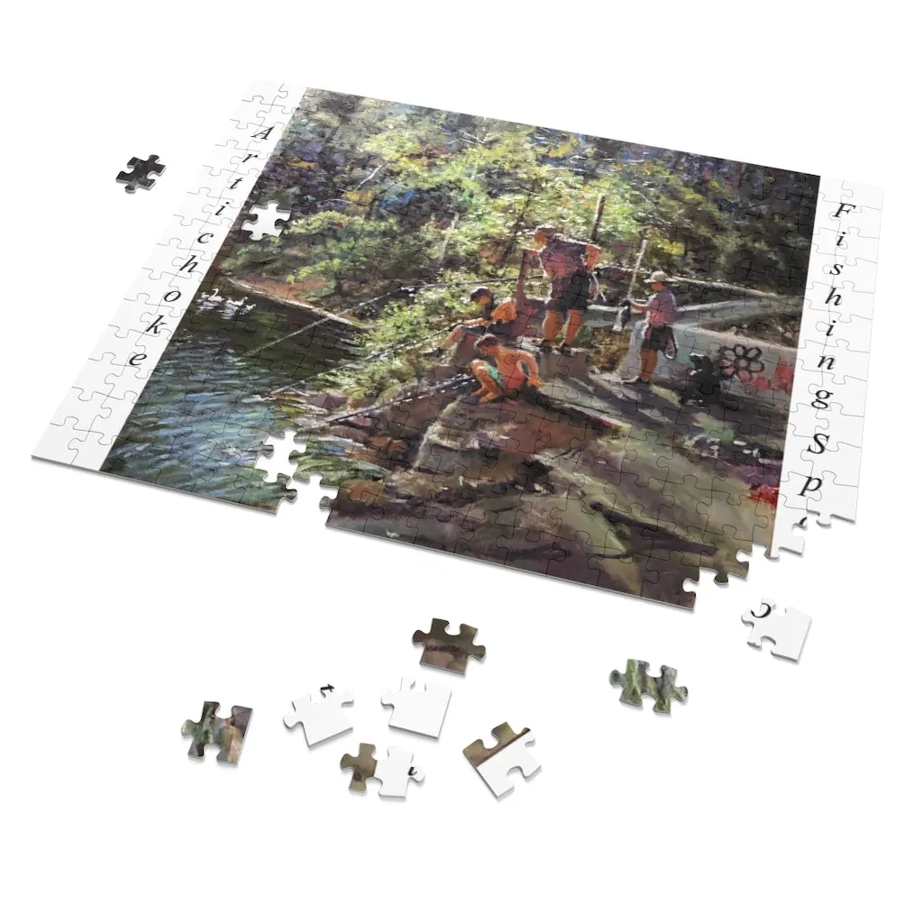 252 Piece Puzzle showing the Artichoke Fishing Spot by Richard Burke Jones