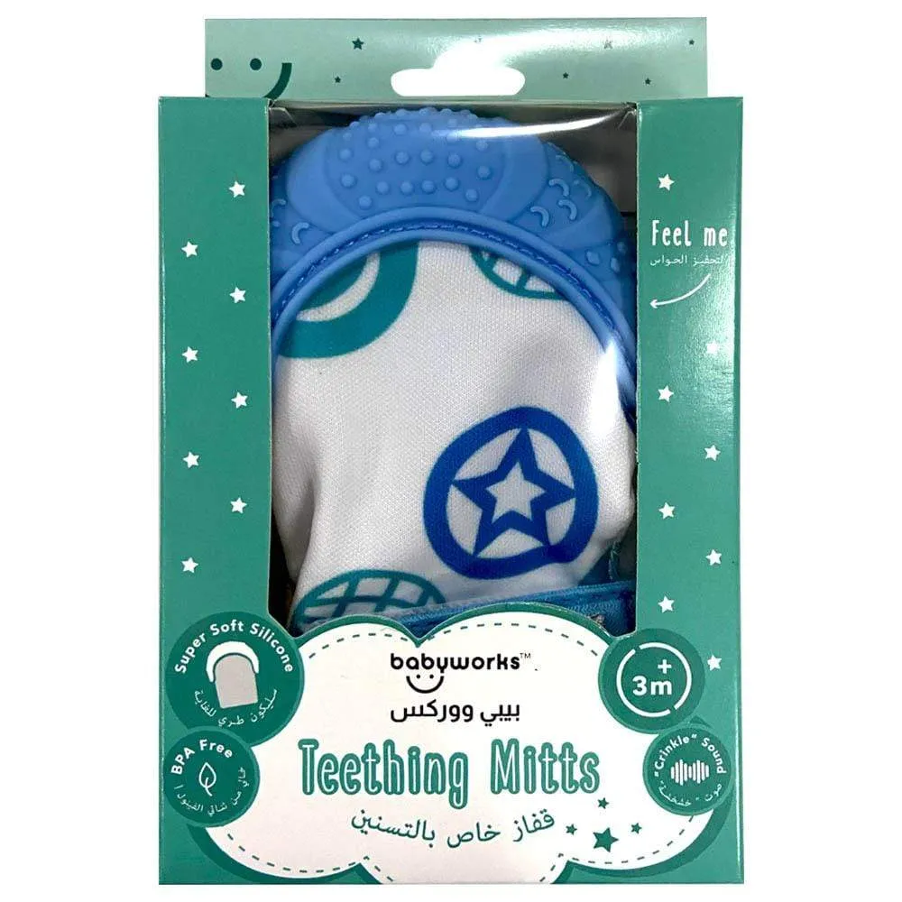 Baby Works Bibibaby Teething Mitts (Blue)