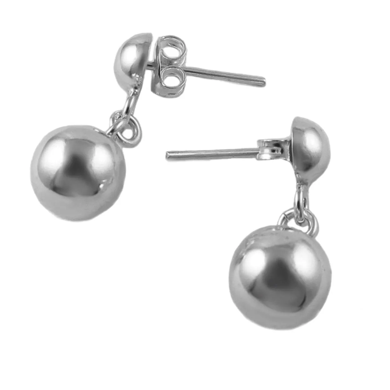 Ball Bead Drop 925 Silver Earrings