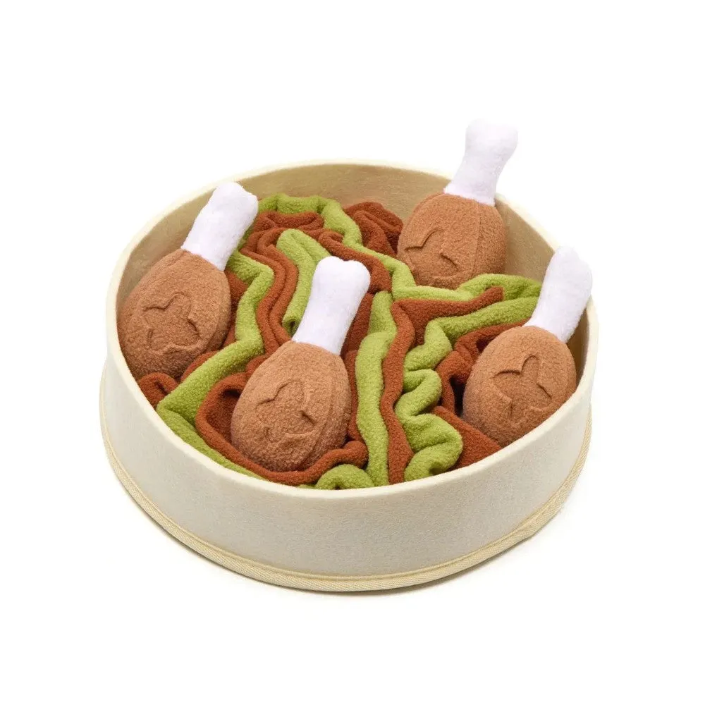 Chicken and Gravy Bowl Dog Snuffle Toy