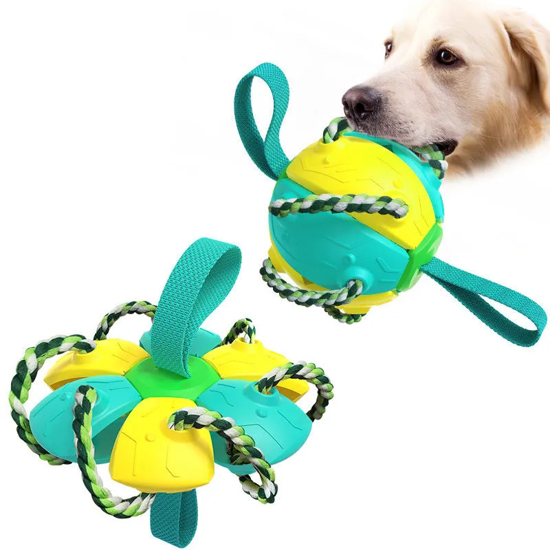 Dog Soccer Interactive Pet Toys Foldable Ball Molar Toy Outdoor Training Ball