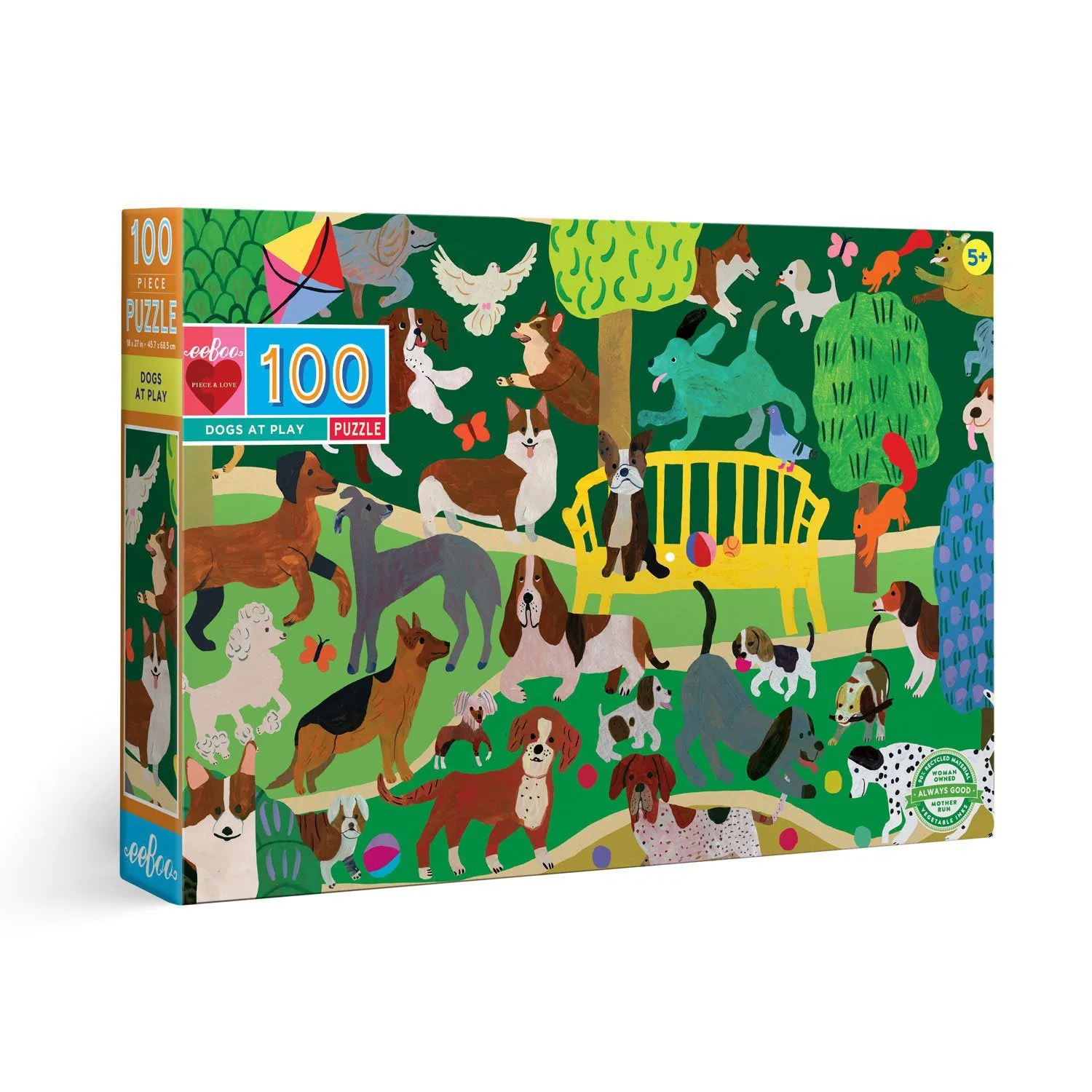 eeBoo Dogs At Play 100 Pc Puzzle