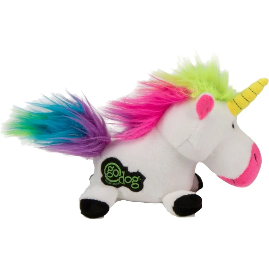 GODOG UNICORNS DURABLE PLUSH DOG TOY (SMALL, BLUE)