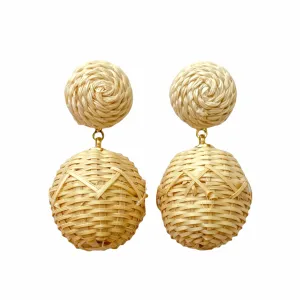 Grace Rattan Ball Earrings