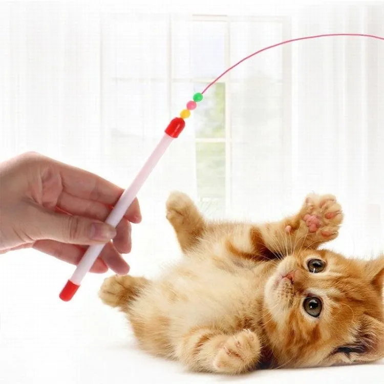 Interactive Feather Cat Play Stick with Bell