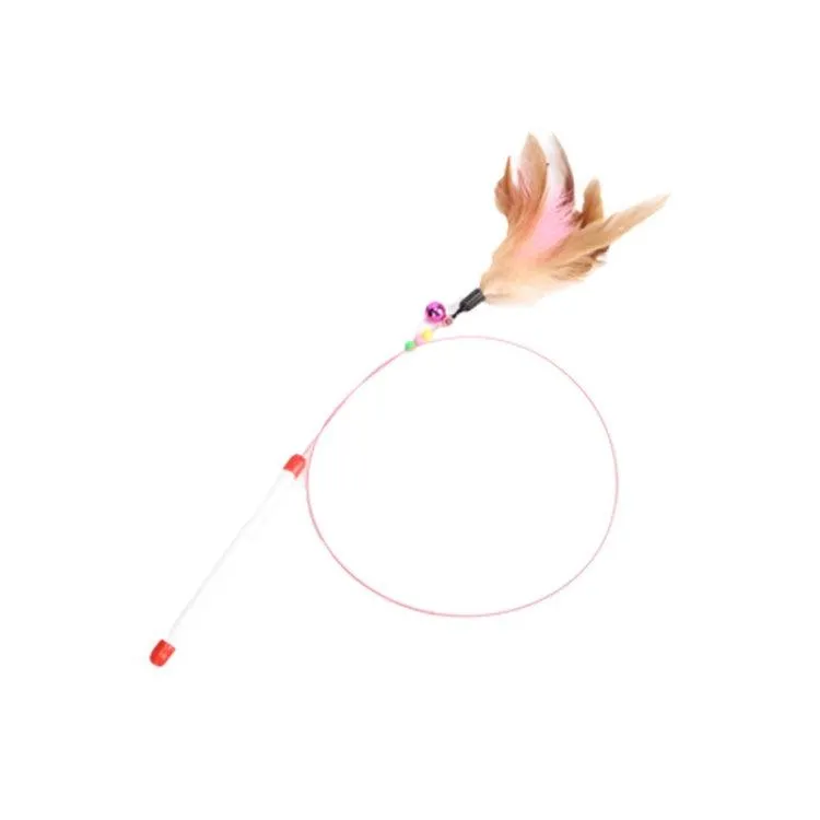 Interactive Feather Cat Play Stick with Bell