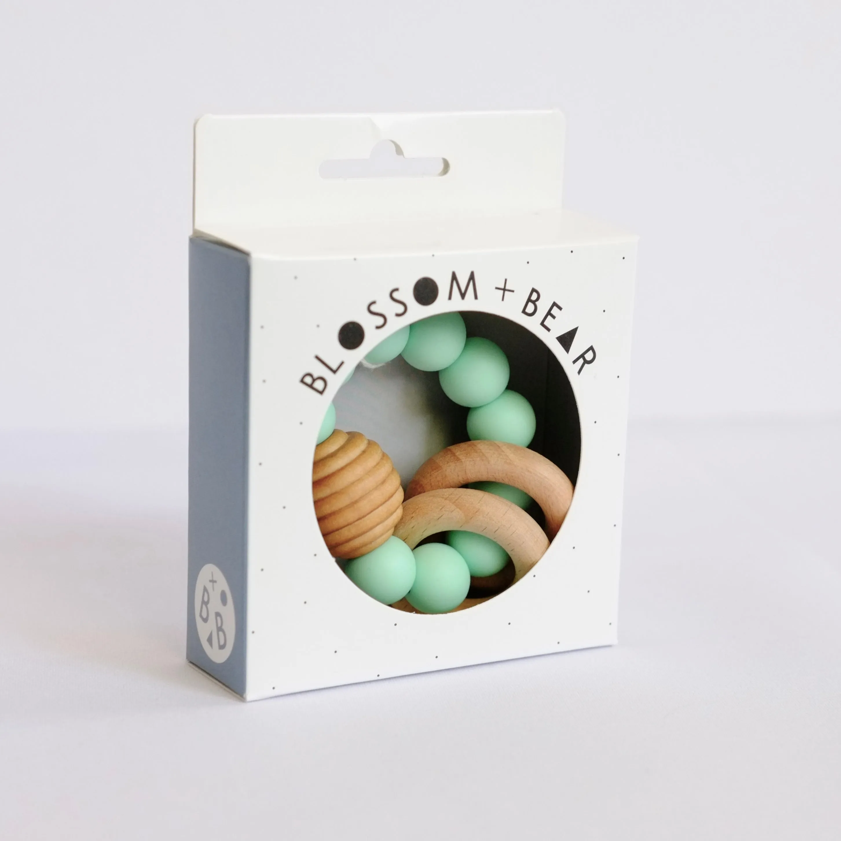 Mint Beehive Silicone And Wooden Teething Toy