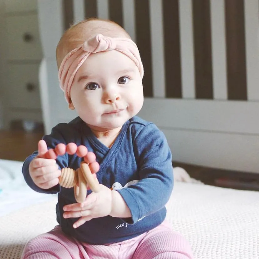 Mint Beehive Silicone And Wooden Teething Toy