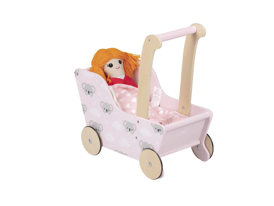 Modern Dolls Stroller (Pram) Pink koala bear