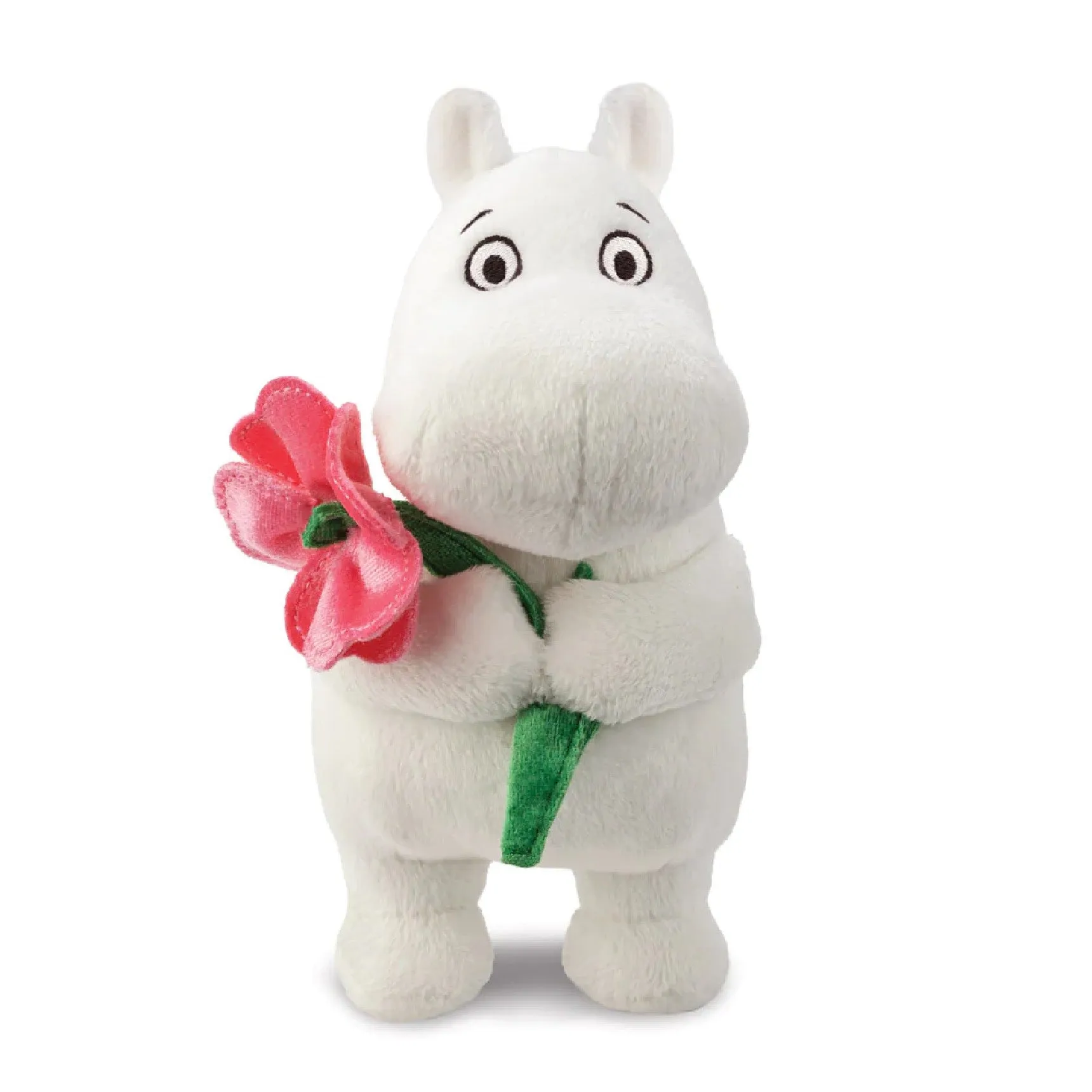 Moomin Standing With Pink Flower Plush Toy