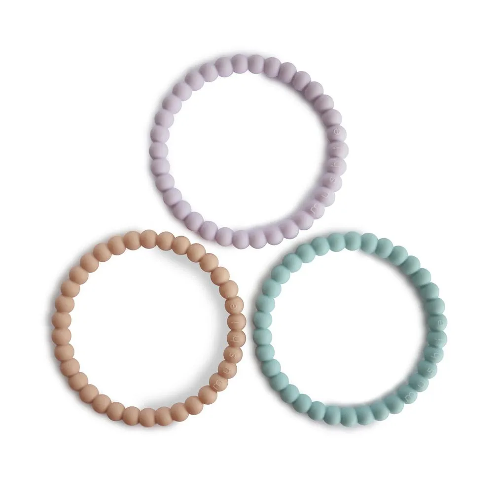 Mushie Pearl Silicone Teething Bracelet 3 Pack