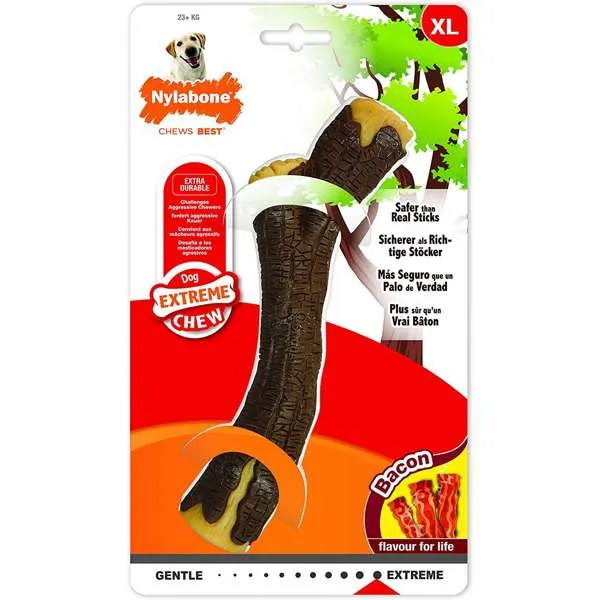 Nylabone Extreme Chew Wooden Stick Bacon