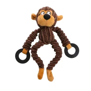 Plush Dog Toy for Aggressive Chewers (25cm) - Monkey