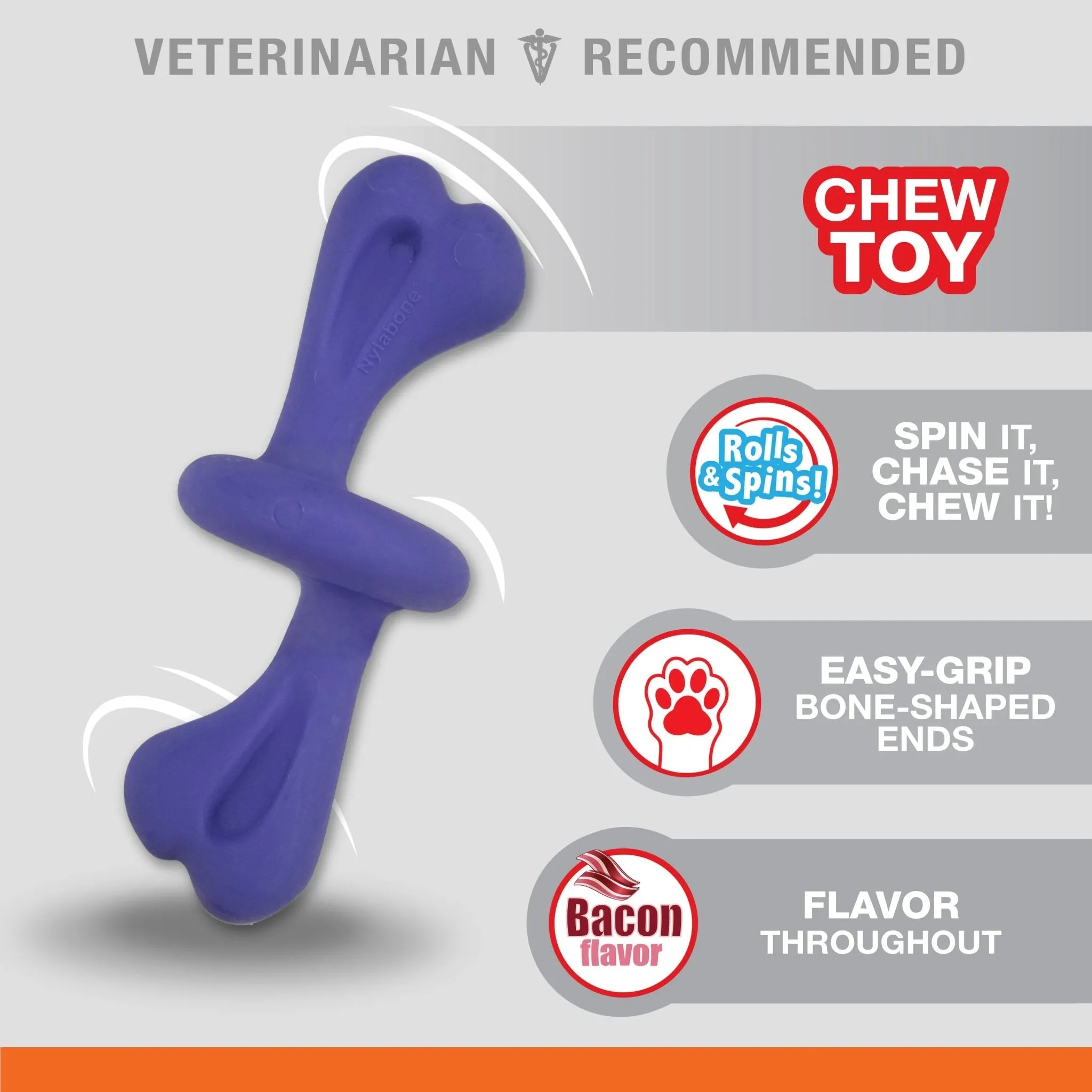 Power Chew Rolling Dog Toy, Bacon, Large/Giant, Up to 50 lbs.