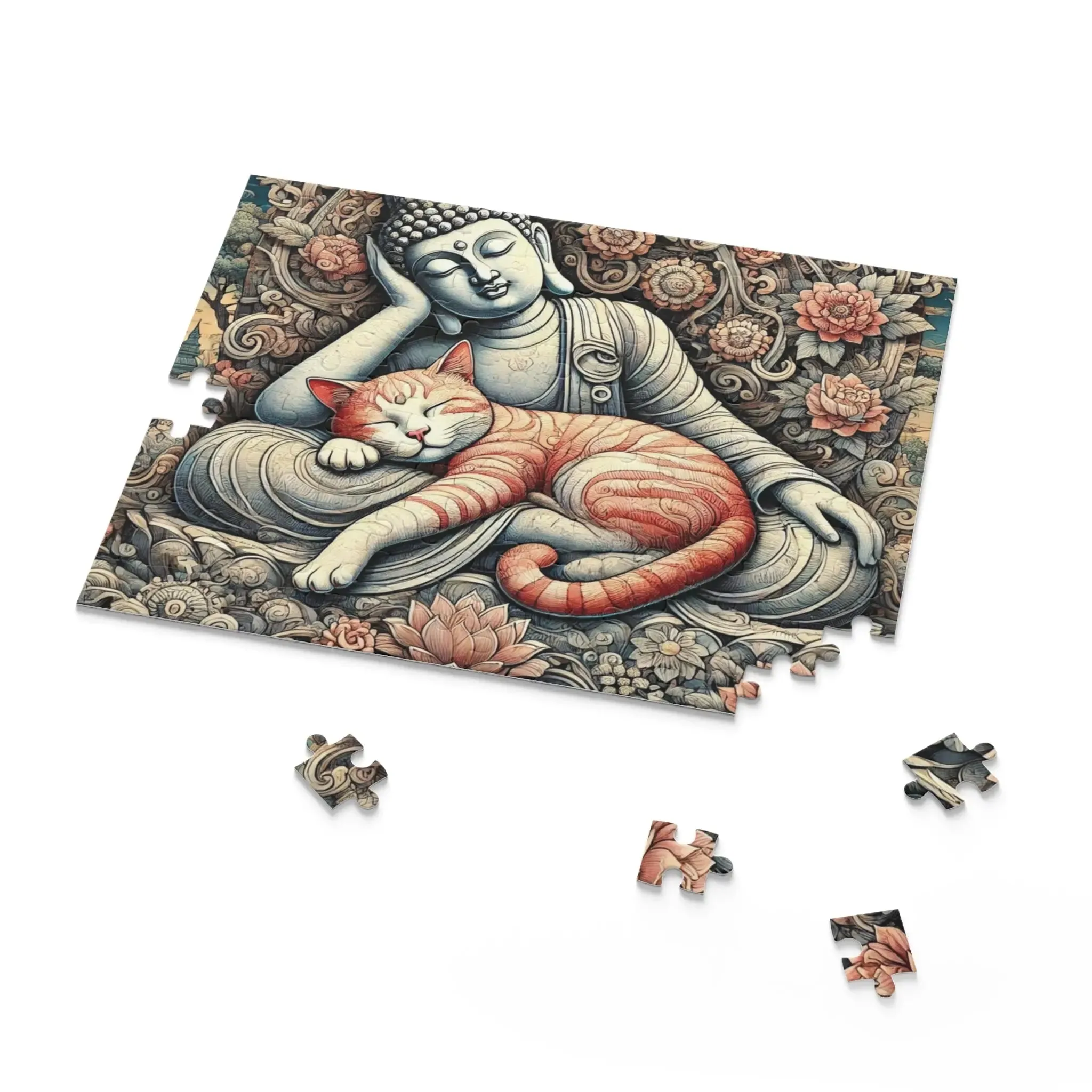 Resting Buddha Cat Naps - Cat Lover Gift 120, 252, or 500 -piece options