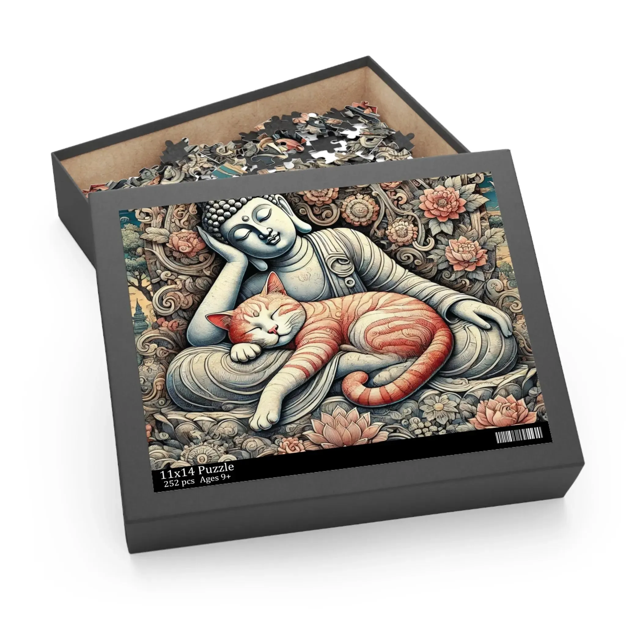 Resting Buddha Cat Naps - Cat Lover Gift 120, 252, or 500 -piece options