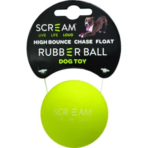 Scream Rubber Ball Green Dog Toy