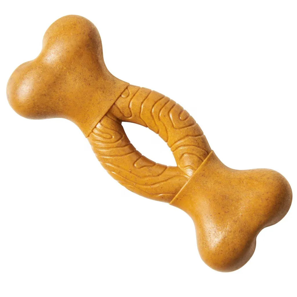 Spot Bam-Bones Curved Bone Peanut Butter Flavor Dog Chew Toy Under 30 lbs, 6"