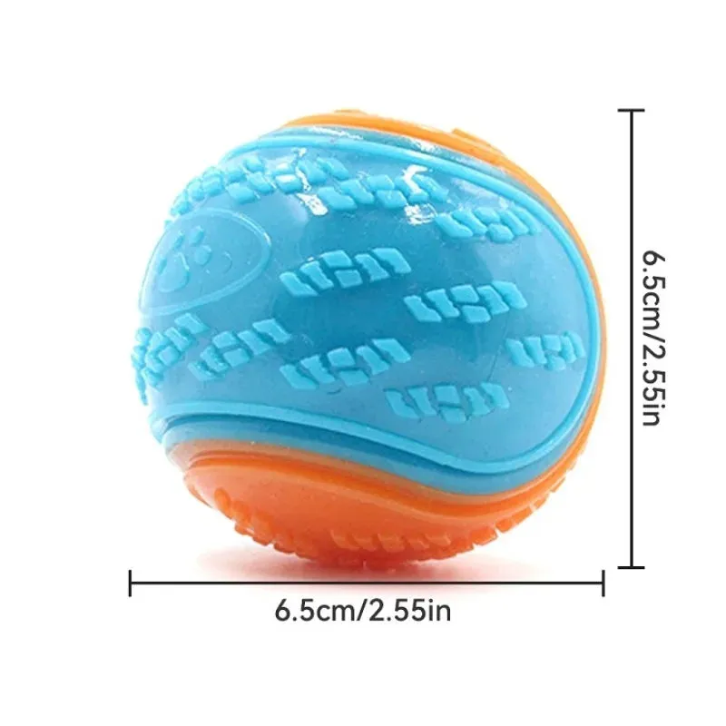 Squeaky Dog Chew Ball - Soft TPR Toy for Teeth Cleaning and Training