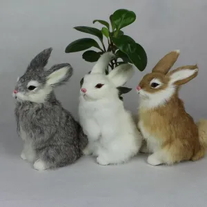 Stuffed Toys Lovely Simulation Lifelike Rabbit Animal Doll Plush Toy Kids Decorations Birthday Gift For Children