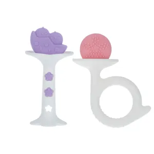 Wand and Tuba Teether Set | Purple & Pink