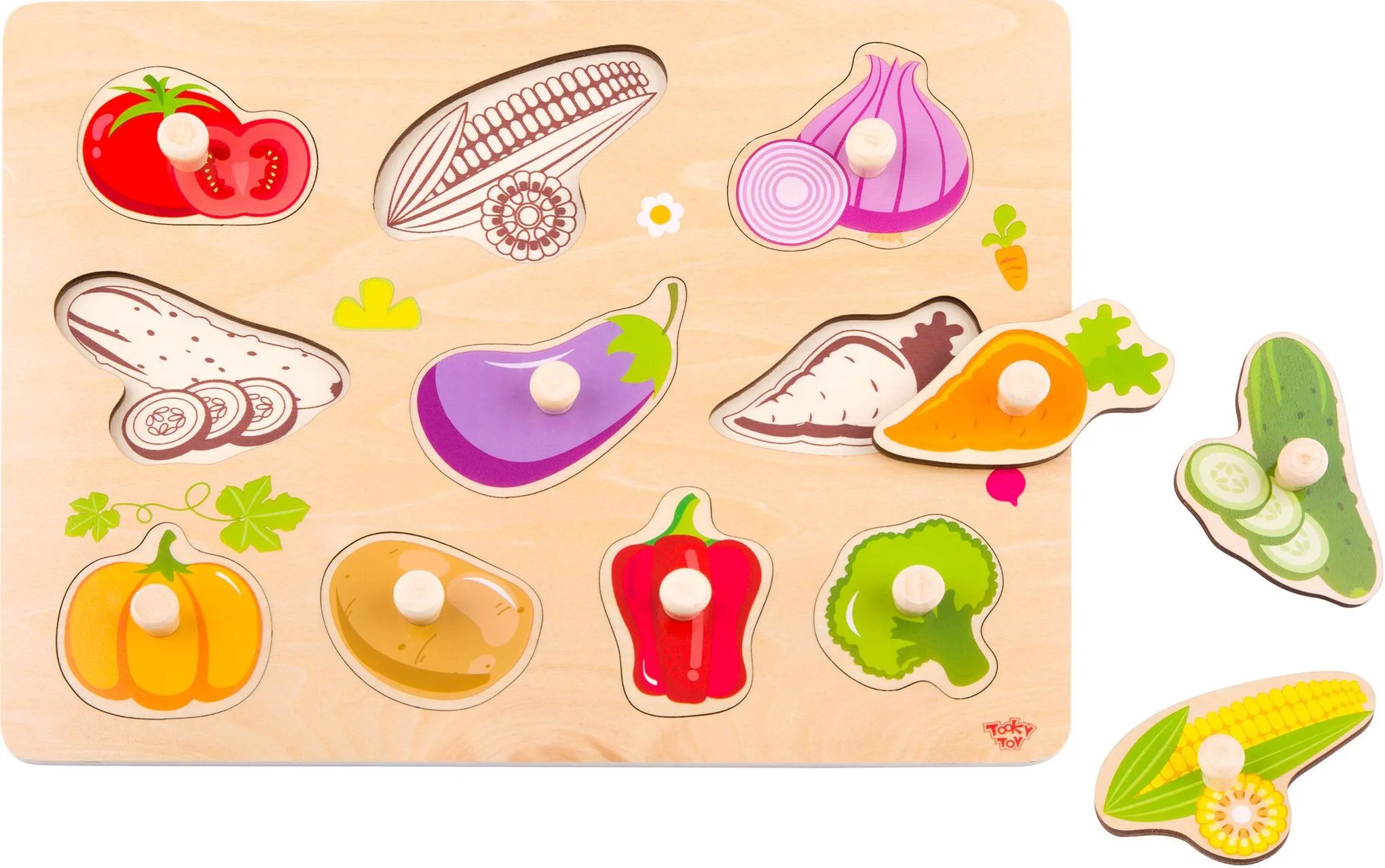 Wooden 11 Piece Vegetable Puzzle