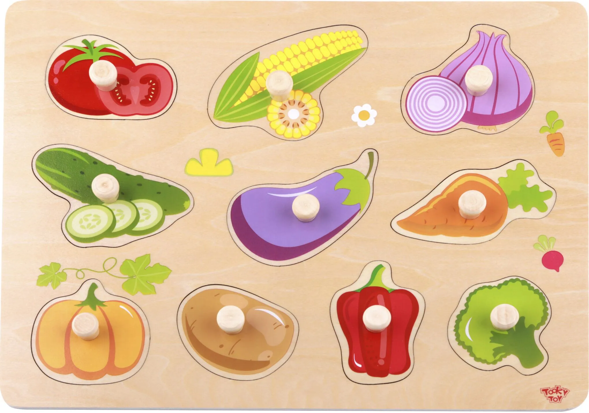 Wooden 11 Piece Vegetable Puzzle